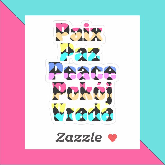 Frieden in den Fremdsprachen Aufkleber