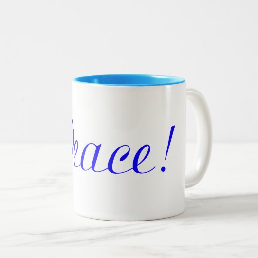 Frieden in der Blue-Coffee-Tasse Zweifarbige Tasse (VorderseiteRechts)