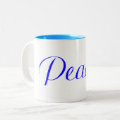 Frieden in der Blue-Coffee-Tasse Zweifarbige Tasse (Vorderseite Links)