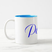 Frieden in der Blue-Coffee-Tasse Zweifarbige Tasse (Links)