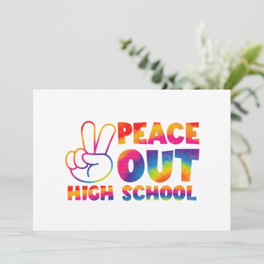 Frieden in der Gefärbte Krawatte der Oberstufe let Einladung (Stehend Vorderseite)