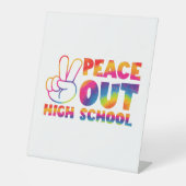 Frieden in der Gefärbte Krawatte der Oberstufe let Sockelschild (Vorderseite)