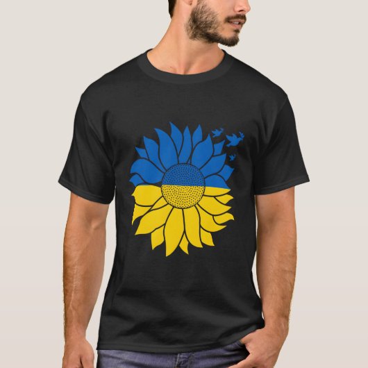 Frieden in der Ukraine für ukrainische Flagge T-Shirt (Vorderseite)