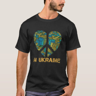 Frieden in der Ukraine Herzstück ukrainische Flag T-Shirt
