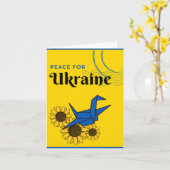 Frieden in der Ukraine - Kran und Sonnenblumen Gel Karte (Gelbe Blume)