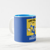Frieden in der Ukraine - Liebe und Unterstützung d Zweifarbige Tasse (Vorderseite Links)