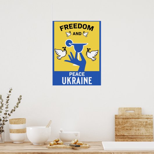 Frieden in der Ukraine - Liebe und Unterstützung f Poster (Küche)