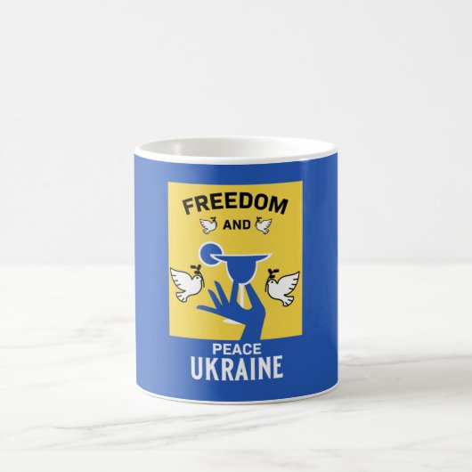 Frieden in der Ukraine - Liebe und Unterstützung Kaffeetasse (Mittel)