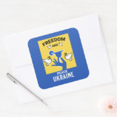 Frieden in der Ukraine - Liebe und Unterstützung Quadratischer Aufkleber (Umschlag)