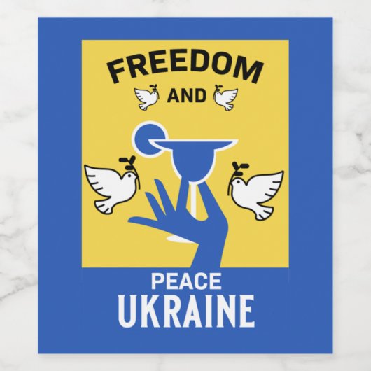 Frieden in der Ukraine - Liebe und Unterstützung Weinetikett (Einzelnes Label)