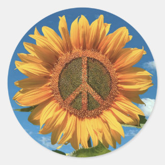 Frieden in der Ukraine Sonnenblumensticker Runder Aufkleber