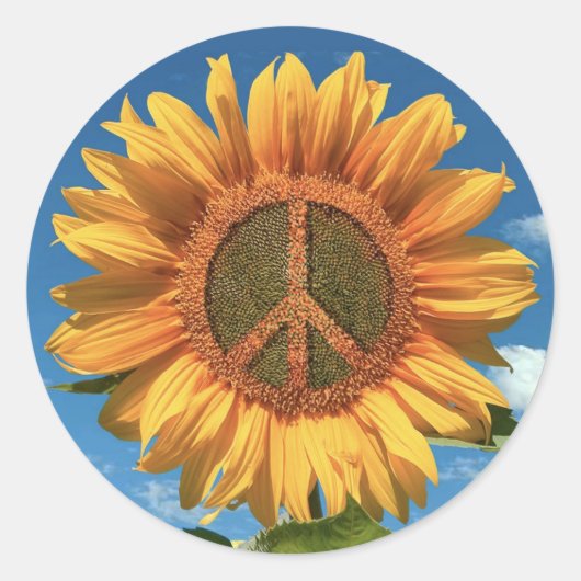 Frieden in der Ukraine Sonnenblumensticker Runder Aufkleber (Vorderseite)