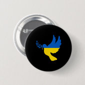 Frieden In Der Ukraine Taube. Steht Mit Der Ukrain Button (Vorne & Hinten)
