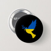 Frieden in der Ukraine Taube. Steht mit der Ukrain Button (Vorne & Hinten)