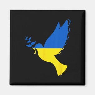 Frieden in der Ukraine Taube. Steht mit der Ukrain Magnet