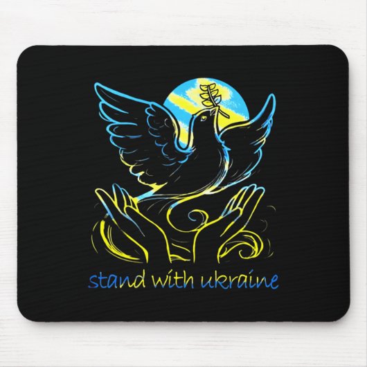Frieden in der Ukraine Taube. Steht mit der Ukrain Mousepad (Vorne)