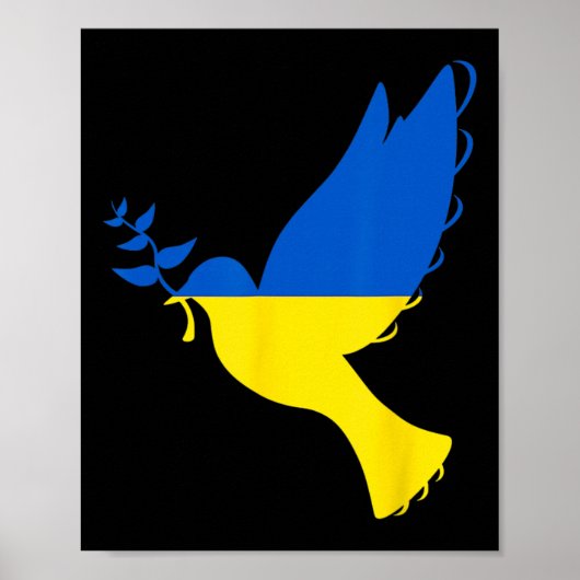 Frieden in der Ukraine Taube. Steht mit der Ukrain Poster (Vorne)
