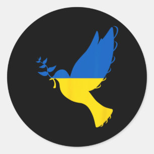 Frieden in der Ukraine Taube. Steht mit der Ukrain Runder Aufkleber