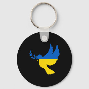 Frieden in der Ukraine Taube. Steht mit der Ukrain Schlüsselanhänger