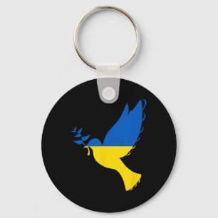 Frieden in der Ukraine Taube. Steht mit der Ukrain Schlüsselanhänger