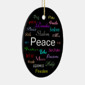 Frieden in der Welt in Schwarz Keramik Ornament (Rechts)