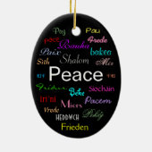 Frieden in der Welt in Schwarz Keramik Ornament (Hinten)