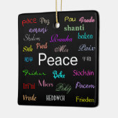 Frieden in der Welt in Schwarz Keramikornament (Links)