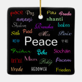 Frieden in der Welt in Schwarz Keramikornament (Rückseite)