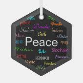 Frieden in der Welt in Schwarz Ornament Aus Glas (Vorderseite)