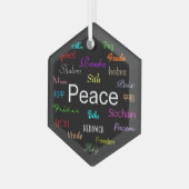 Frieden in der Welt in Schwarz Ornament Aus Glas (Vorderseite Links)