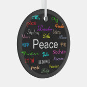 Frieden in der Welt in Schwarz Ornament Aus Glas (Vorderseite Rechts)