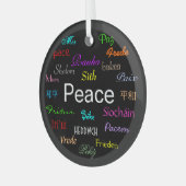 Frieden in der Welt in Schwarz Ornament Aus Glas (Vorderseite links)