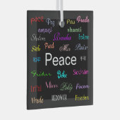 Frieden in der Welt in Schwarz Ornament Aus Glas (Vorderseite Rechts)