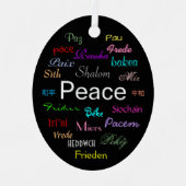 Frieden in der Welt in Schwarz Ornament Aus Metall (Vorderseite)