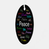 Frieden in der Welt in Schwarz Ornament Aus Metall (Vorderseite links)