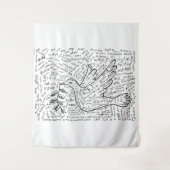 Frieden in jeder Sprache Wandteppich (Vorderseite)