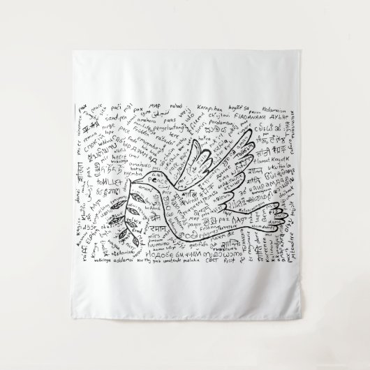 Frieden in jeder Sprache Wandteppich (Vorderseite)