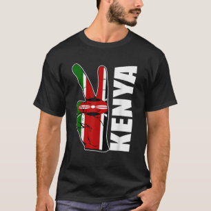 Frieden in Kenia - Kenia-Flagge mit Liebe der Sieg T-Shirt