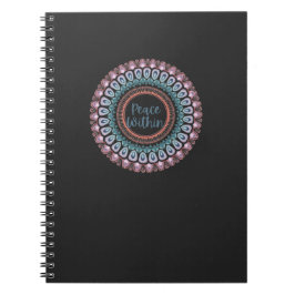 Frieden in Pastel Mandala Notizblock