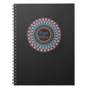 Frieden in Pastel Mandala Notizblock