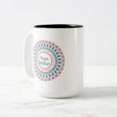 Frieden in Pastel Mandala Zweifarbige Tasse (Vorderseite Links)