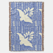 FRIEDEN in Sprachen benutzerdefinierten Farbwurf l Decke (Vorderseite Vertikal)