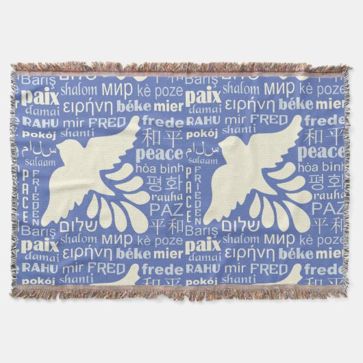 FRIEDEN in Sprachen benutzerdefinierten Farbwurf l Decke (Vorderseite)
