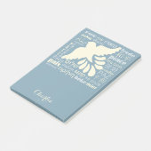 FRIEDEN in Sprachen individuelle Name Post-It-Note Post-it Klebezettel (angewinkelt)