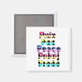 Frieden in vielen Sprachen - ein leuchtendes Herz Magnet (Vorderseite/Rückseite)