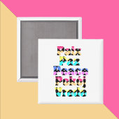 Frieden in vielen Sprachen - ein leuchtendes Herz Magnet