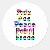 Frieden in vielen Sprachen - ein leuchtendes Herz Runder Aufkleber (Vorderseite)