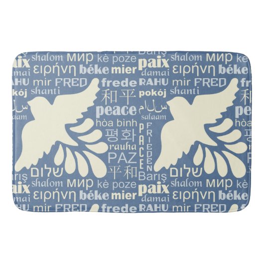 FRIEDEN in vielen Sprachen für Farbbadematten Badematte (Vorderseite)