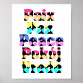 Frieden in vielen Sprachen - helle Farben Poster (Vorne)