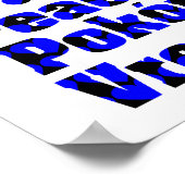 Frieden in vielen Sprachen Schwarz und Blau Herz Poster (Ecke)